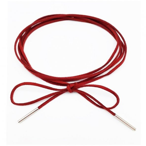 Taba Rengi Kadın Süet Bağcıklı Choker Kolye ürün görseli 1