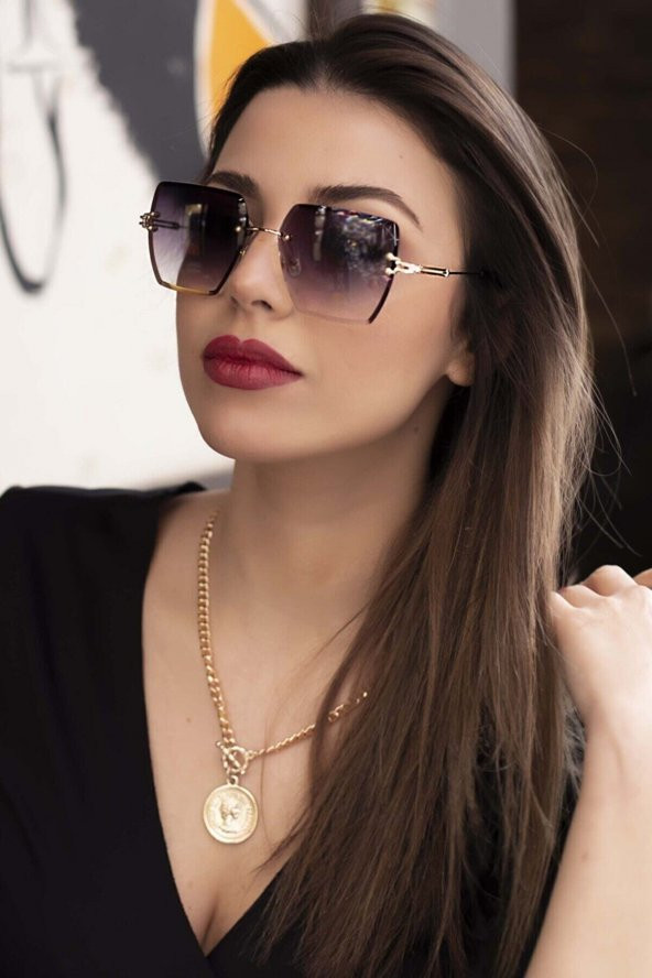 ModaLucci ML 17 Bizote Kristal Füme Kadın Güneş Gözlüğü ürün görseli 1
