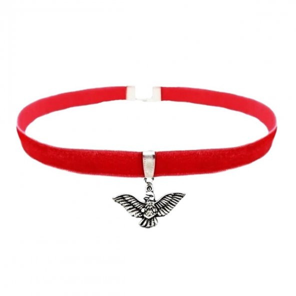 Pembe Kadife  Kadın Albatros Kuşu Choker Tasma Kolye ürün görseli 1