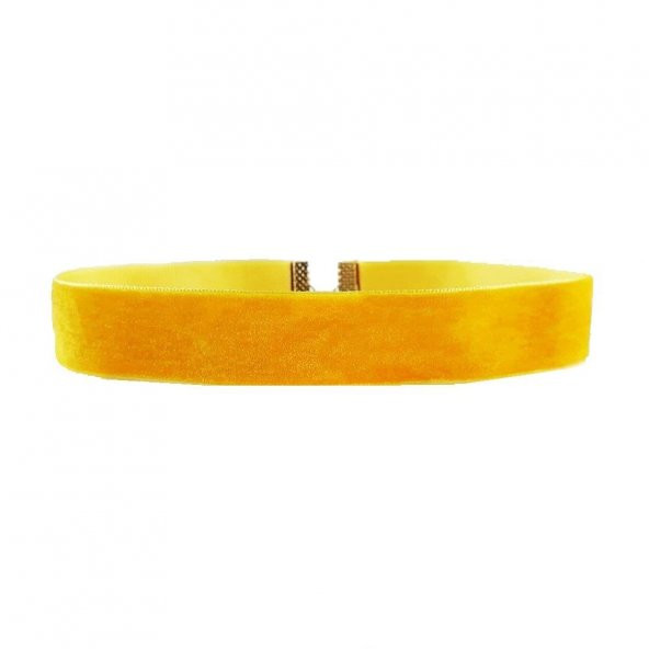 Sarı Renk Kadife Choker Kadın Kolye ürün görseli 1