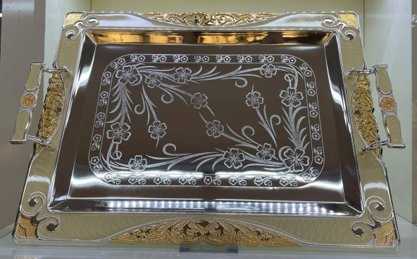 Silver Century Servis Tepsisi Gümüş - S628 ürün görseli 1