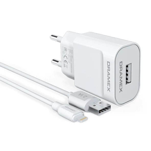Dramex D21L Şarj Aleti Lightning Kablolu Set 2.1A ürün görseli 1