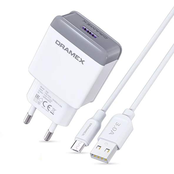 Dramex D30M Şarj Aleti Micro USB Kablolu Set 3.0A - Resim 6