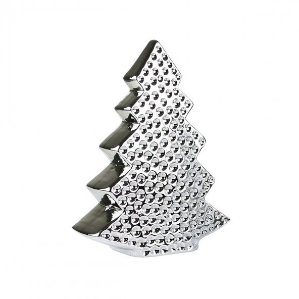 Yılbaşı Yeniyıl Dekorasyonu Çam Ağacı Figür Krom 13cm Yılbaşı Christmas Temalı Biblo ürün görseli 1