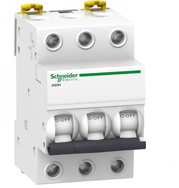 Schneider Electric A9F74363, 63 Amper, 3 Fazlı, C Tipi, Otomatik Sigorta, 6 kA, C63x3A ürün görseli 1