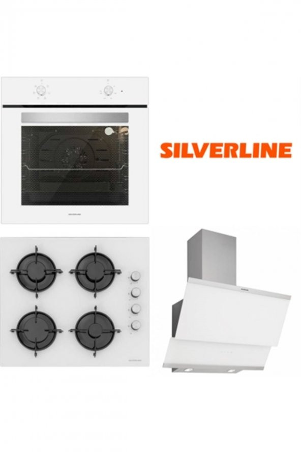 Silverline Beyaz Cam Ankastre Set BO6501W01 - CS5349W01 - 3420 Classy ürün görseli 1