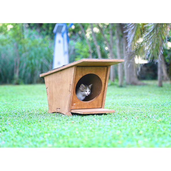 MANDU Ahşap Mini Kedi Evi (Yeni Doğan evi) - Resim 4