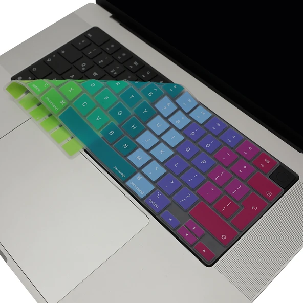 MacBook Klavye Koruyucu Silikon UK-Avrupa İngilizce Baskı İnce Yıkanabilir Air 13.6 Pro 14 16 ürün görseli 1