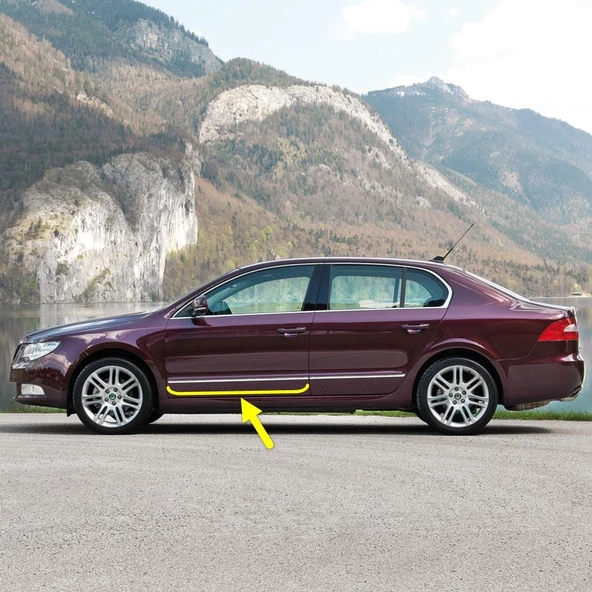 Skoda Superb 2 2009-2013 Sol Ön Kapı Krom Çıtası 3T0853515 ürün görseli 1
