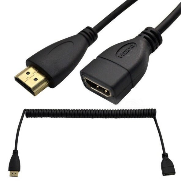 İnce Yüksek Hızlı HDMI Sarmal Spiral Uzatma Kablo 4K  2K ürün görseli 1