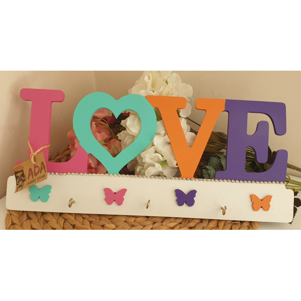LOVE Ahşap Anahtarlık - Resim 2