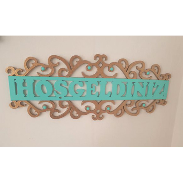 HOŞGELDİNİZ Ahşap Kapı Süsü ürün görseli 1