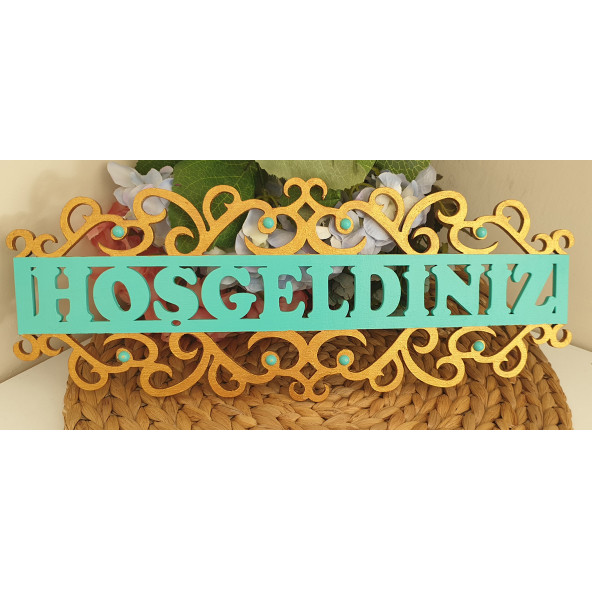 HOŞGELDİNİZ Ahşap Kapı Süsü - Resim 2