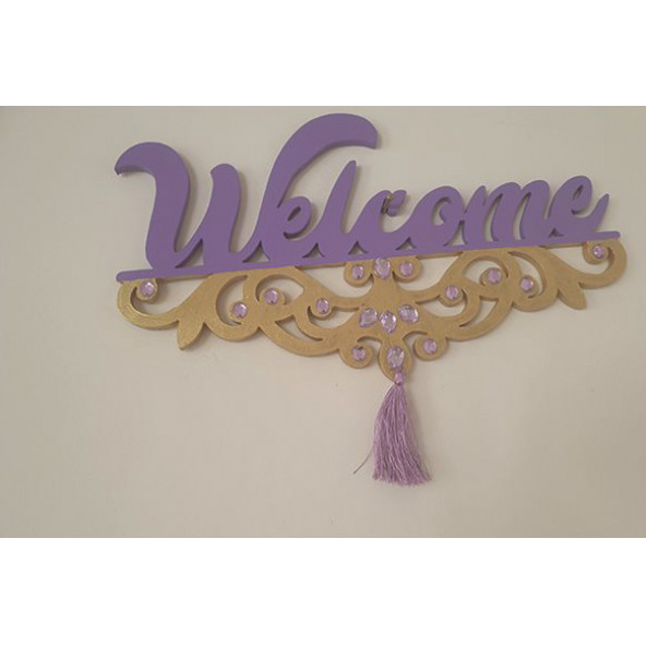 WELCOME Ahşap Kapı Süsü ürün görseli 1