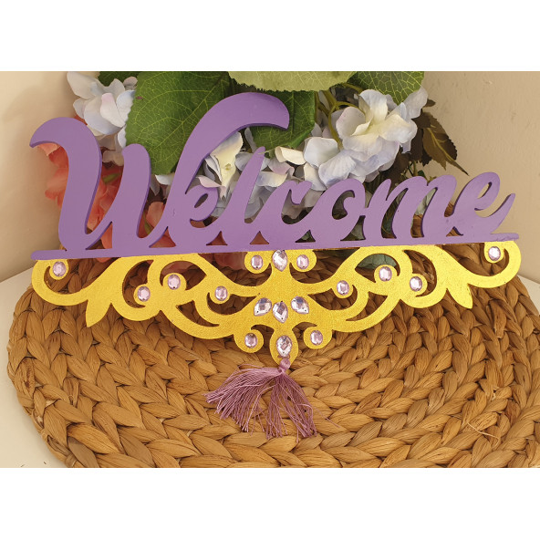 WELCOME Ahşap Kapı Süsü - Resim 2