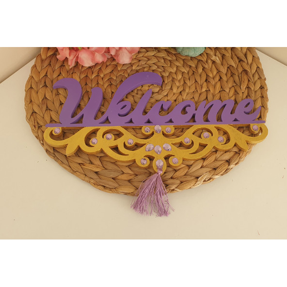 WELCOME Ahşap Kapı Süsü - Resim 4