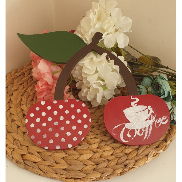 Kiraz Coffee Baskılı Ahşap Nihale - Resim 3