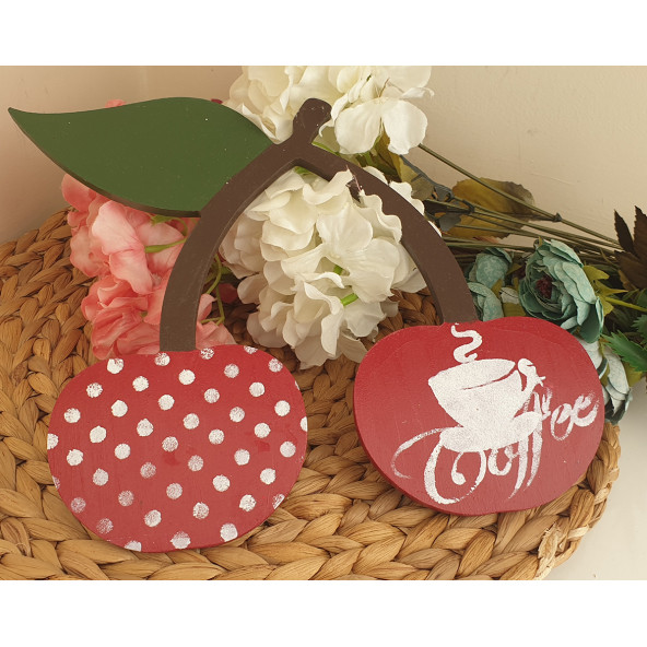Kiraz Coffee Baskılı Ahşap Nihale - Resim 4