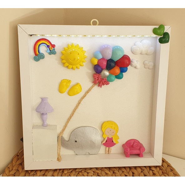 Işıklı Bebek Odası Ahşap Pano ürün görseli 1