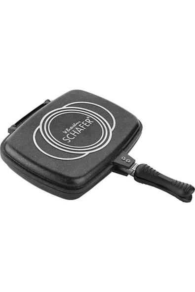 Double Grill Pan 34 Cm Çift Taraflı Tava - Ayrılabilen Ikiz Balık Tavası Buharda Tavuk ürün görseli 1