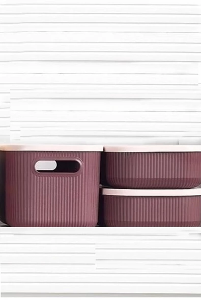 1 Adet Storage 6 lt Mor Çok Amaçlı Dolap Içi Düzenleyici Kapaklı Kutu Dekoratif Saklama Kutusu ürün görseli 1