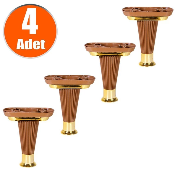 Nitra Mobilya Kanepe Koltuk Ünite Ayağı 15 Cm Kahve Gold Baza Ayakları (4 ADET) ürün görseli 1