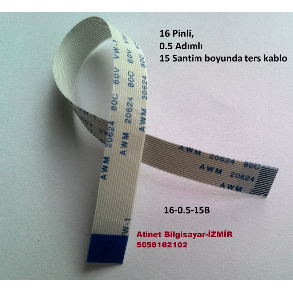 Easynote ENTG71BM Kart okuyucu flex kablosu 450.03701.0001 16 Pin 15Cm 16-0.5-15B ürün görseli 1