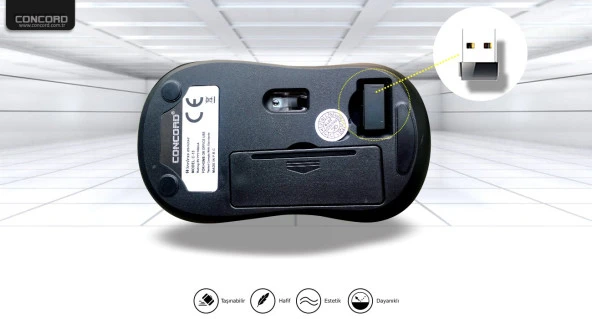 Concord C13 Wireless Kablosuz Mouse 1200 Dpi - Resim 8