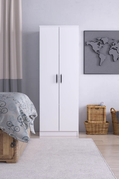 ABETE MOBİLYA-2 Kapılı Gardırop Beyaz - Resim 2