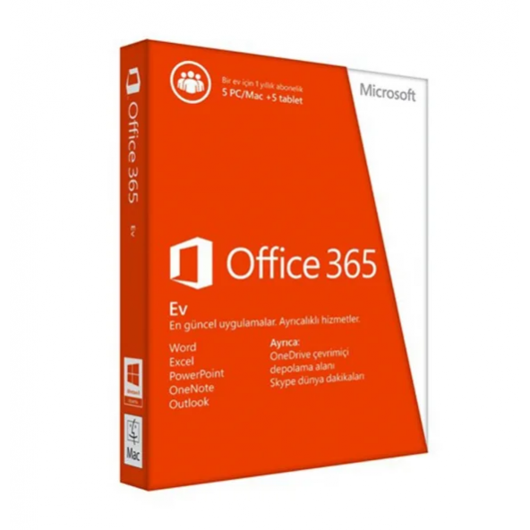 Microsoft Office 365 Pro Plus Mac 5 Cihaz Ofis Yazılımı ürün görseli 1