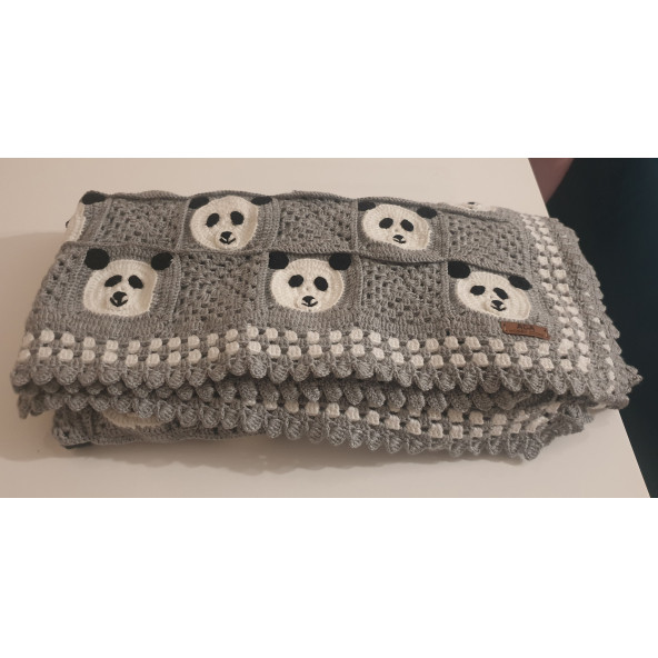 Panda Erkek Bebek Battaniyesi & Yastık Takımı ürün görseli 1