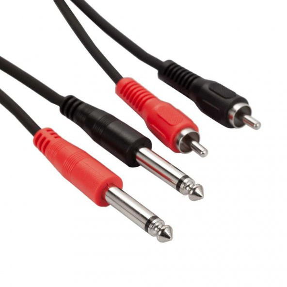 2x RCA to 2x 6.3 mm Mono Kablo 1.5 Metre ürün görseli 1