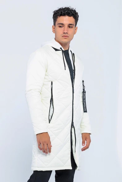 Erkek Regular Fit Kışlık Çok Cepli Çift Yön Fermuarlı Bomber Yaka Uzun Kapitone Şişme Mont - Resim 12