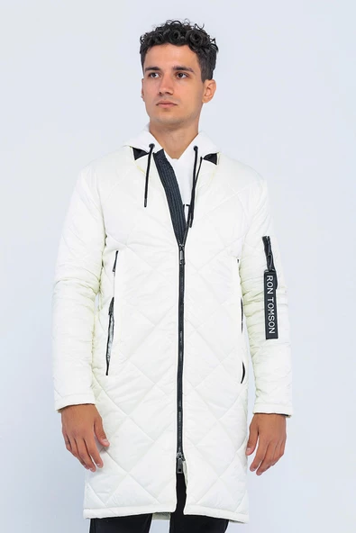Erkek Regular Fit Kışlık Çok Cepli Çift Yön Fermuarlı Bomber Yaka Uzun Kapitone Şişme Mont - Resim 11