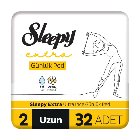 Sleepy Extra Ultra İnce Günlük Ped Uzun 32 Adet Ped ürün görseli 1