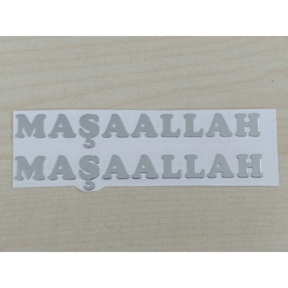 MAŞALLAH STİCKER 10x1cm METALİK (2Lİ FİYAT) MAŞALLAH YAZISI, MAŞALLAH ETİKETİ ÇIKARTMASI ürün görseli 1
