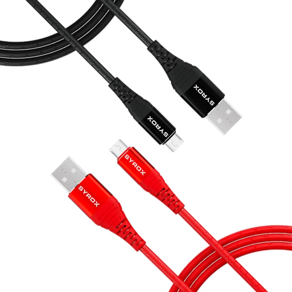 Syrox C89 Micro USB Metal Data/Şarj Kablosu 2.0A 1mt ürün görseli 1