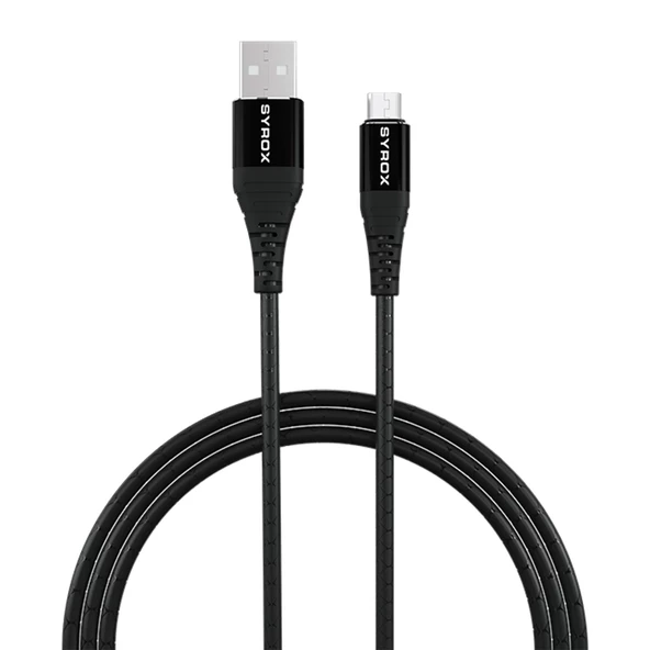 Syrox C89 Micro USB Metal Data/Şarj Kablosu 2.0A 1mt - Resim 4