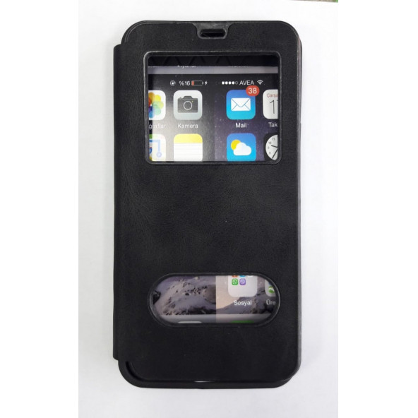 General Mobile Gm22 Plus Kapaklı Gizli Mıknatıslı Magnum Kılıf Siyah ürün görseli 1