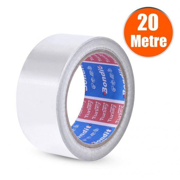 Alüminyum Folyo Bant  45 mm x 20 Metre Yanmaz Soba Borusu Bandı ürün görseli 1