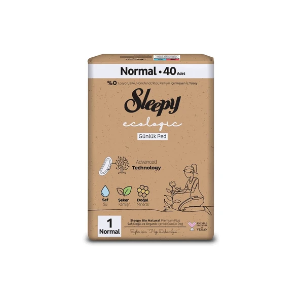 Sleepy Ecologic Premium Plus Günlük Ped Normal 40 Adet Ped - Resim 2