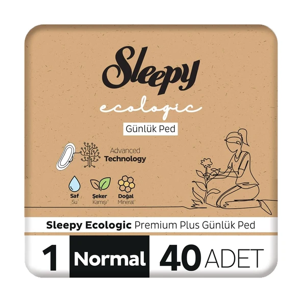 Sleepy Ecologic Premium Plus Günlük Ped Normal 40 Adet Ped ürün görseli 1