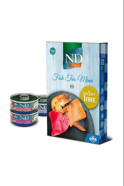 N&D Tahılsız Balıklı Kedi Konserve Maması 6x70gr ürün görseli 1