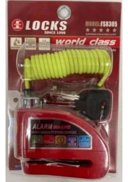 World Class 110 Db Kırmızı Alarmlı Disk Kilidi ürün görseli 1