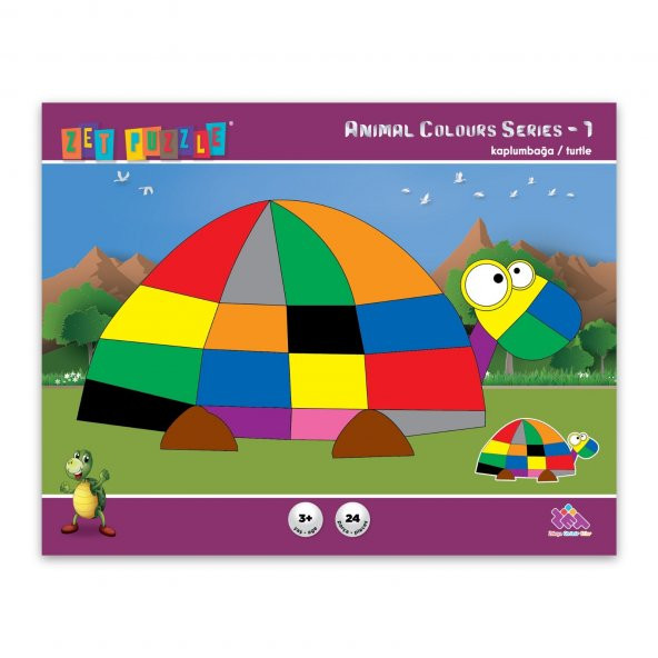 ZET PUZZLE Kaplumbağa/Turtle 24 Parça - Animal Colours Series-1 ürün görseli 1