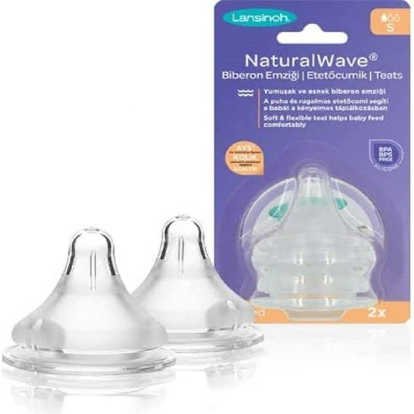 Lansinoh Natural Wave Biberon Emziği Yavaş Akış ürün görseli 1