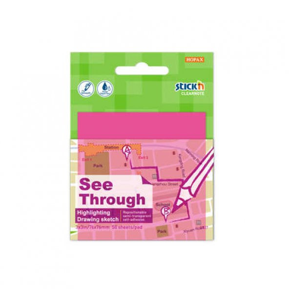 Stıckn 76x76 Yarı Saydam Neon Pembe 50 Yaprak ürün görseli 1