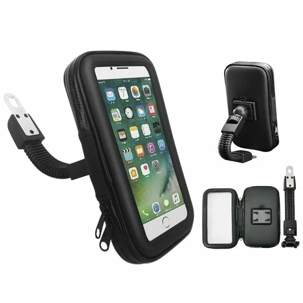Bisiklet Motosiklet Scooter Atv Telefon Tutucu Fermuarlı Ayna ürün görseli 1