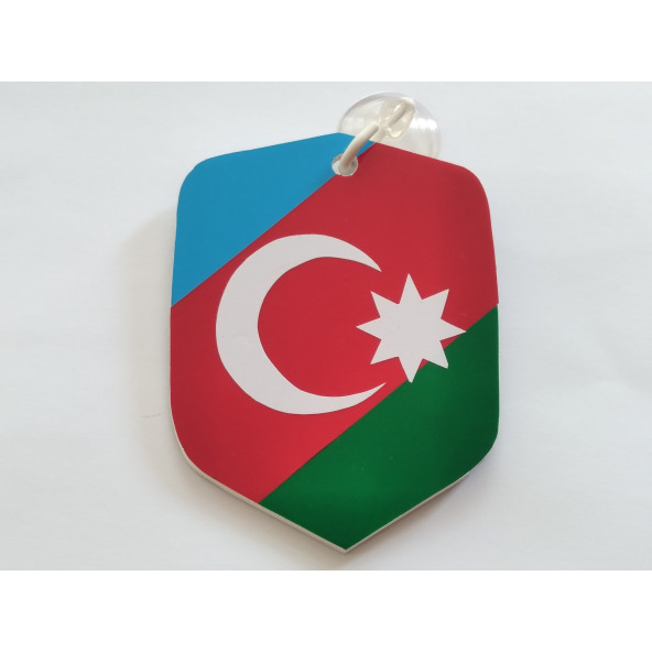 AZERBAYCAN BAYRAĞI VANTUZLU CAM SÜSÜ (10X7,5CM) AZERBAYCAN Dekor Levha, Asma Süs ürün görseli 1