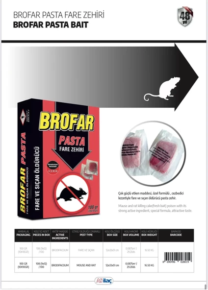 Fare Zehiri Pasta 100gr (10x10gr) '' 3 Adet ' ürün görseli 1